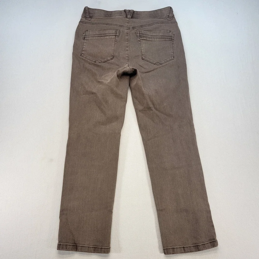 Democracy Jeans Womens 6 Brown Straight Leg Ab Technology Stretch Denim